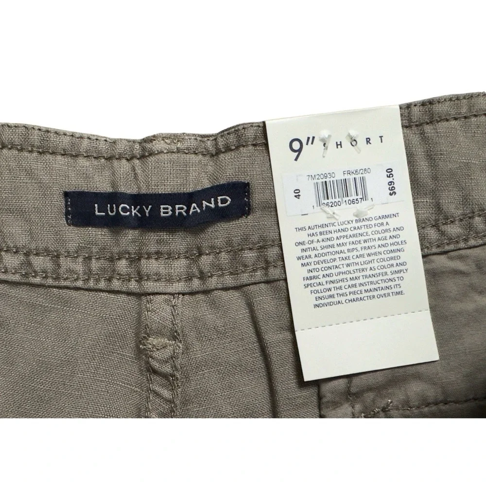 New Lucky Brand Linen Blend Flat Front Chino Shorts 9" Men's 40 MSRP $69.50 - Picture 5 of 9